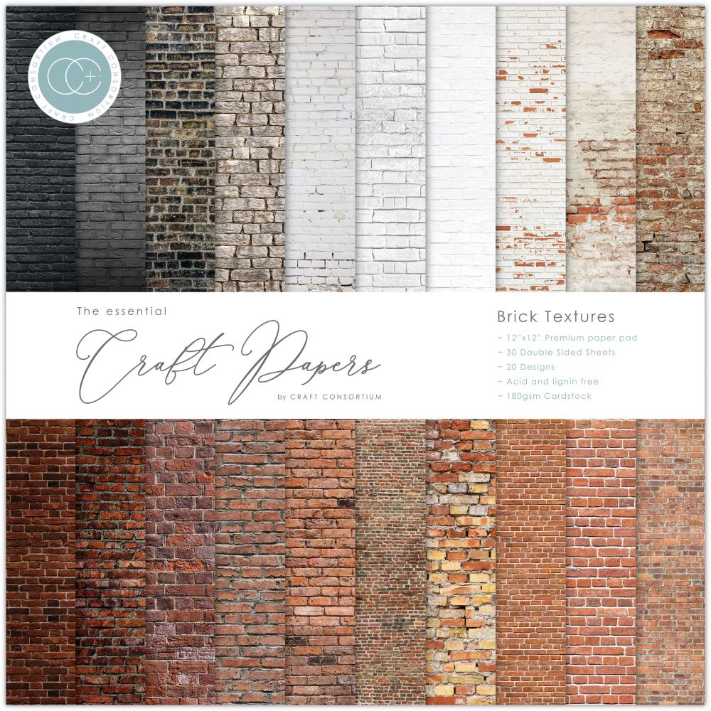 CRAFTERS CONSORTIUM CRAFT PAPER 12X12 BRICK TEXTURES