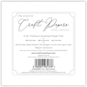 CRAFTERS CONSORTIUM RETRO SUMMER 6X6 PAPER PAD