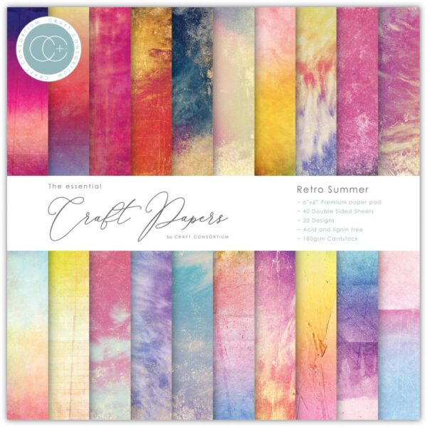 CRAFTERS CONSORTIUM RETRO SUMMER 6X6 PAPER PAD CRAFTERS CONSORTIUM RETRO SUMMER 6X6 PAPER PAD