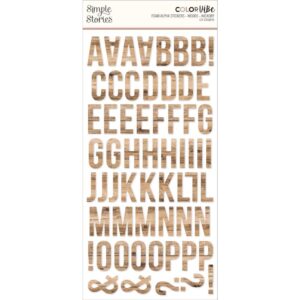Simple Stories Color Vibe Foam Alpha Stickers Woods Hickory