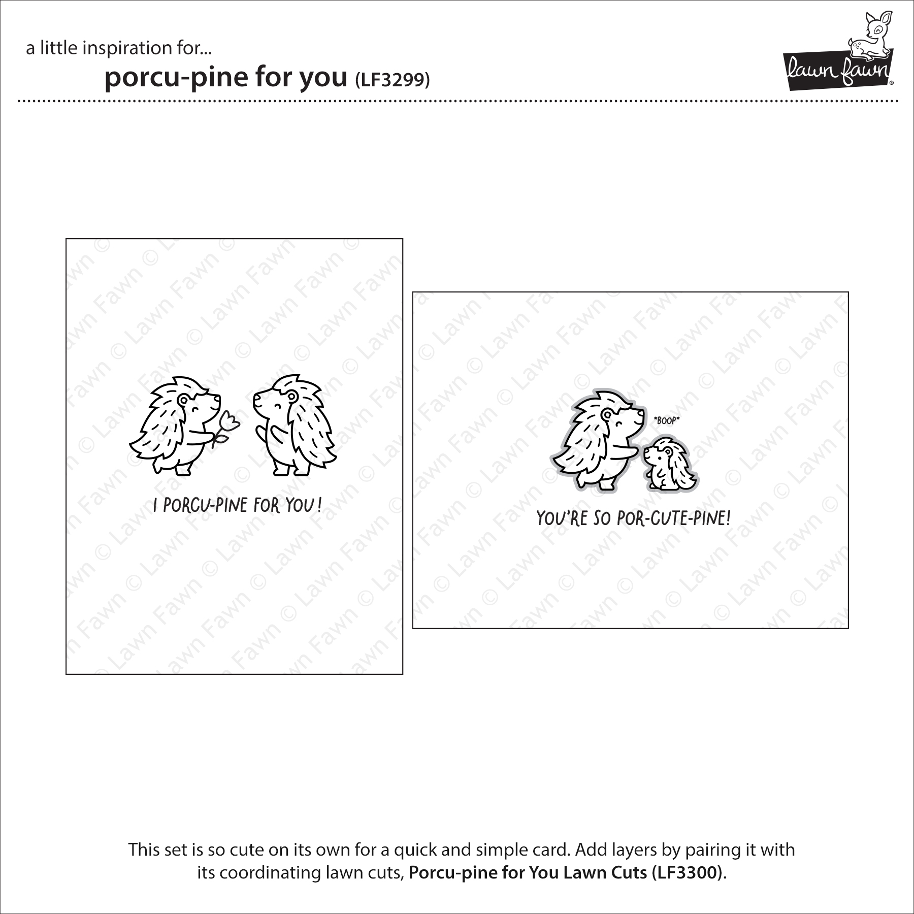 LAWN FAWN STAMP PORCU-PINE FOR YOU