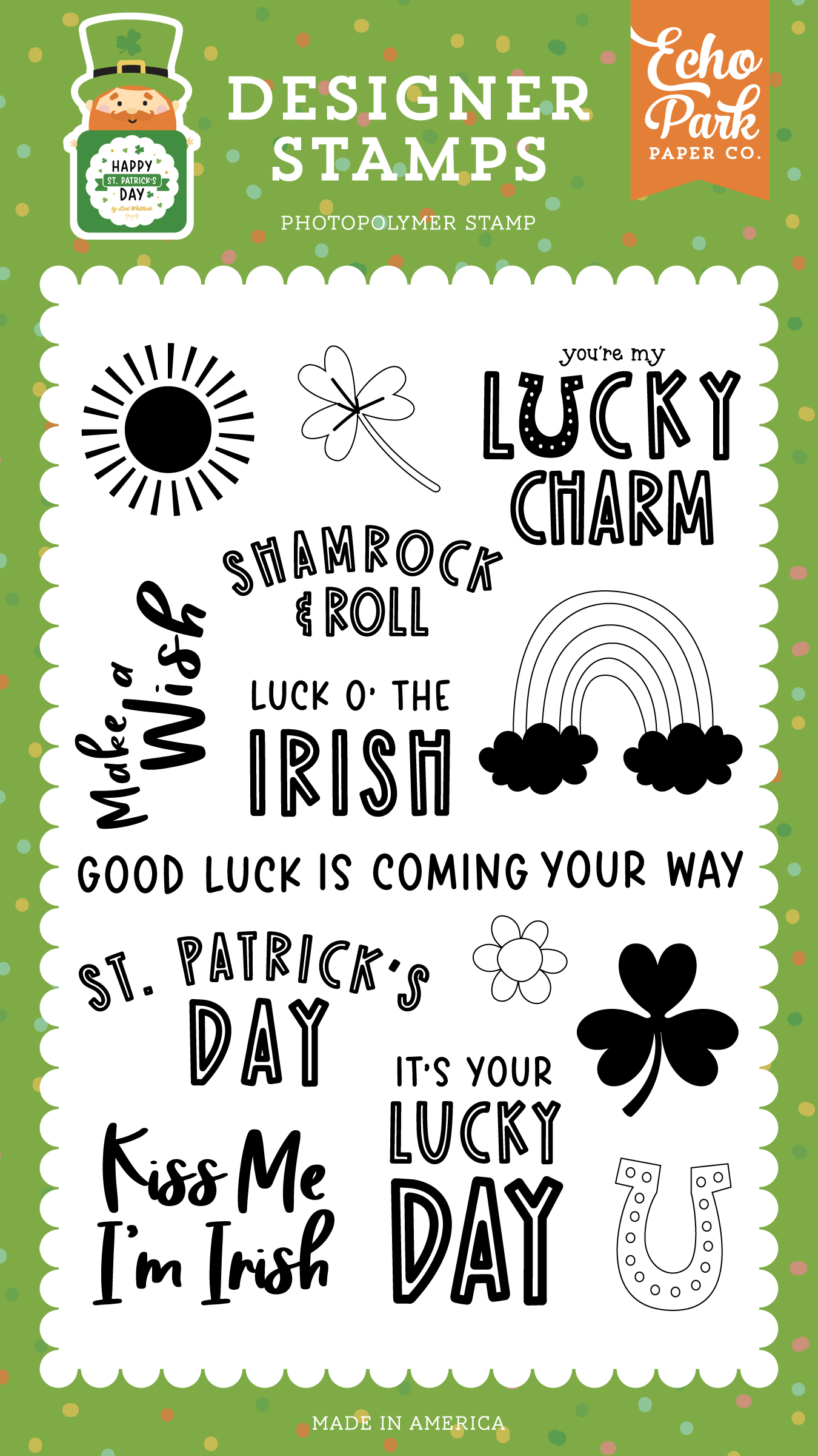 Echo Park Happy St. Patrick’s Day Stamp Good Luck Coming Your Way