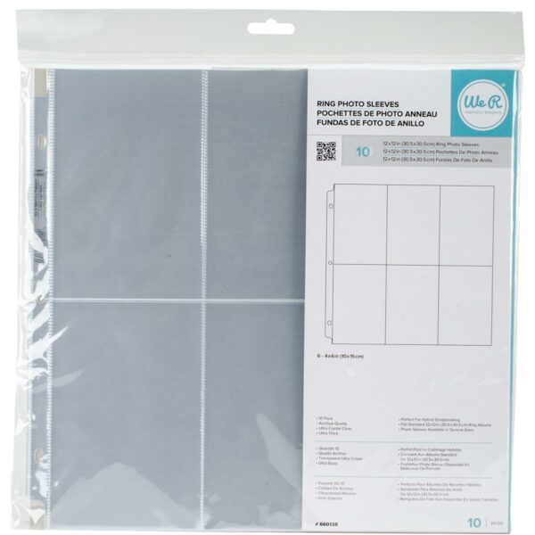 WE R MEMORY KEEPERS RING SLEEVE 6-4X6 12X12 PAGES WE R MEMORY KEEPERS RING SLEEVE 6-4X6 12X12 PAGES
