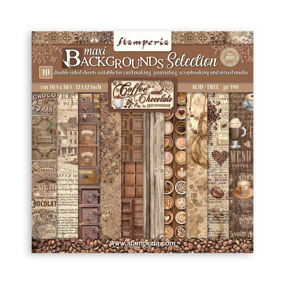 STAMPERIA COFFEE & CHOCOLATE 12X12 BACKGROUNDS SELECTION