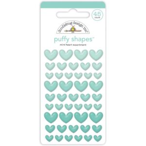 DOODLEBUG PUFFY SHAPES HEART MINT