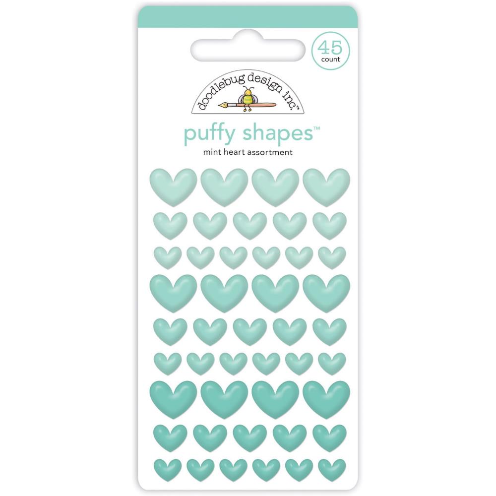 DOODLEBUG PUFFY SHAPES HEART MINT