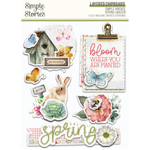 Simple Stories Simple Vintage Spring Garden Layered Chipboard