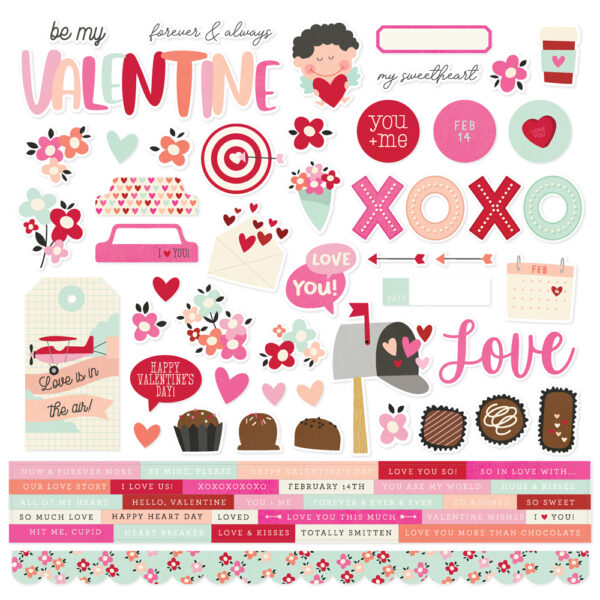 Simple Stories Valentine’s Day Cardstock Stickers Simple Stories Valentine's Day Cardstock Stickers
