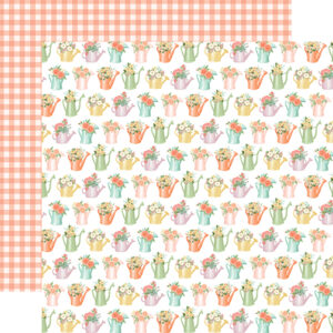 Carta Bella Here Comes Spring 12X12 Watering Can Bouquet