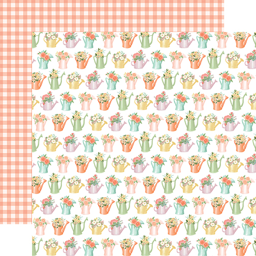 Carta Bella Here Comes Spring 12X12 Watering Can Bouquet