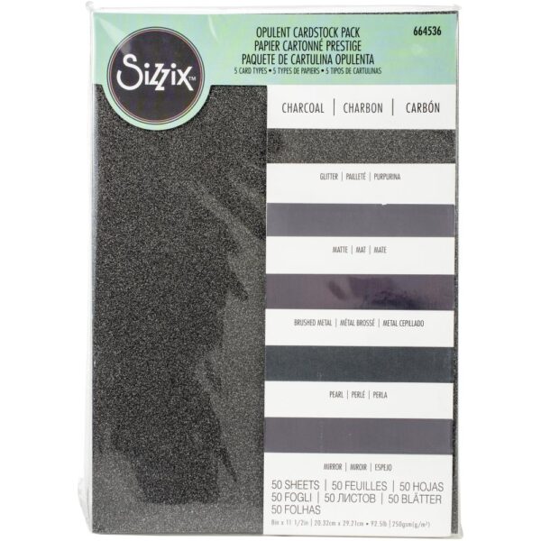 SIZZIX SURFACEZ OPULENT CARDSTOCK CHARCOAL SIZZIX SURFACEZ OPULENT CARDSTOCK CHARCOAL