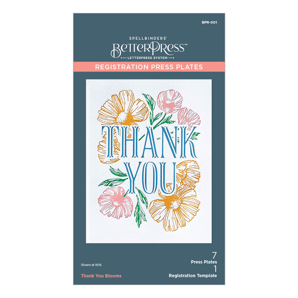Spellbinders Thank You Blooms Registration Press Plates From the Betterpress Place & Press Registration Collection