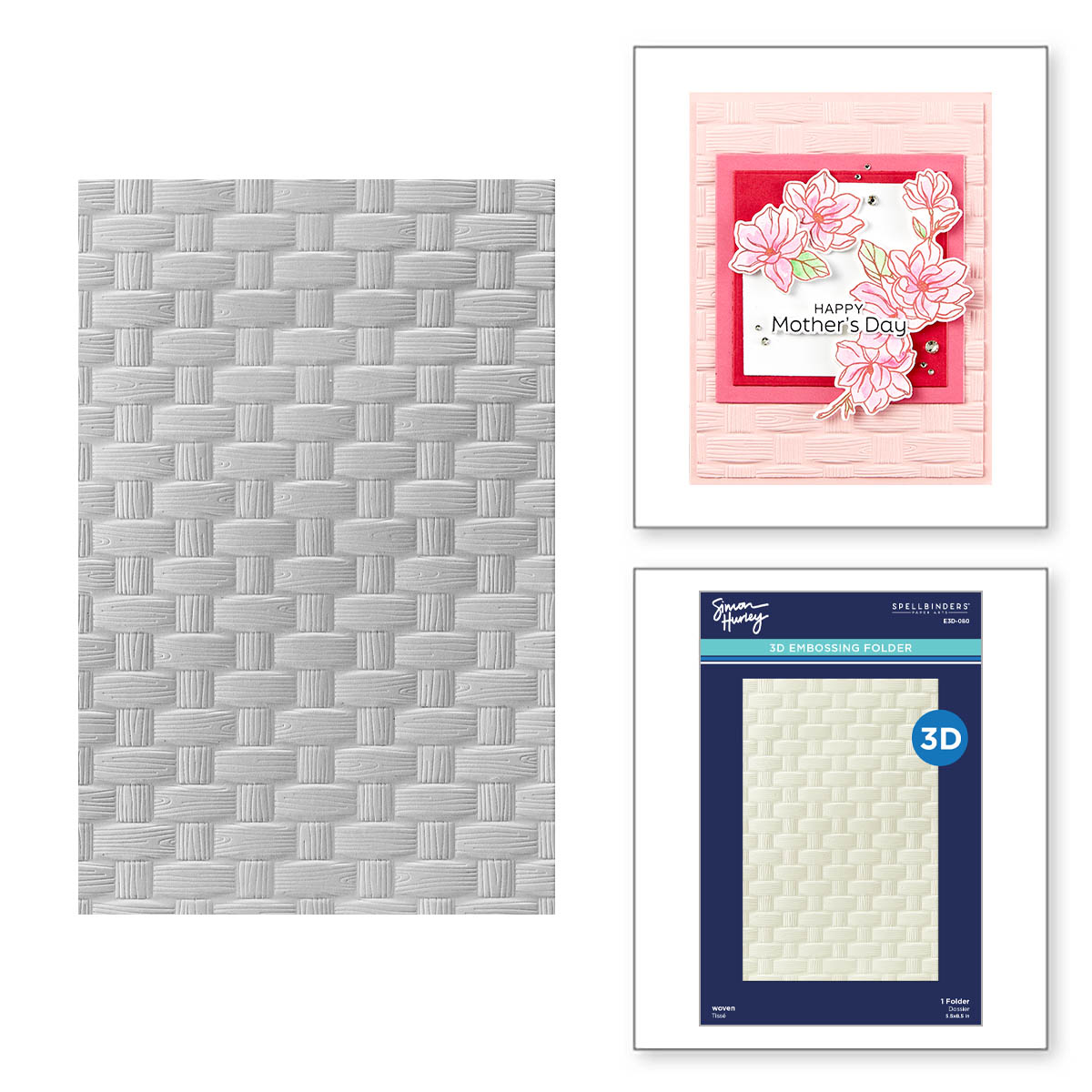 Spellbinders Woven 3D Embossing Folder From the Spring Sampler Collection By Simony Hurley