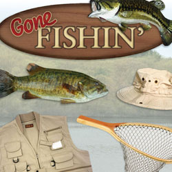 PAPER HOUSE CARDSTOCK STICKER GONE FISHIN'