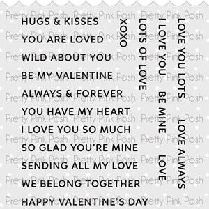 PRETTY PINK POSH STAMP SENTIMENT STRIPS VALENTINE