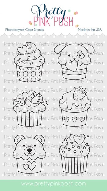 PRETTY PINK POSH STAMP VALENTINE CUPCAKE