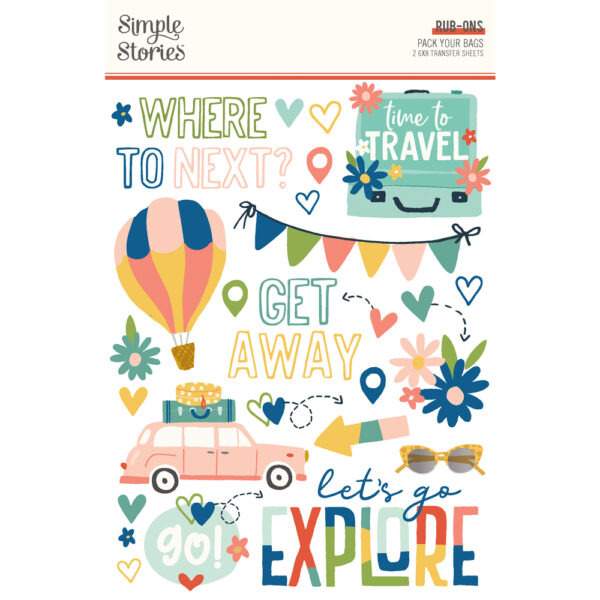 Simple Stories Pack Your Bags Rub Ons Simple Stories Pack Your Bags Rub Ons