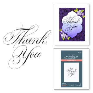 Spellbinders Copperplate Thank You Press Plate From the Copperplate Everyday Sentiments Collection By Paul Antonio