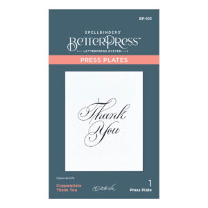 Spellbinders Copperplate Thank You Press Plate From the Copperplate Everyday Sentiments Collection By Paul Antonio