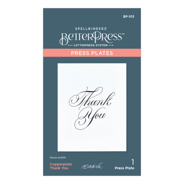 Spellbinders Copperplate Thank You Press Plate From the Copperplate Everyday Sentiments Collection By Paul Antonio Spellbinders Copperplate Thank You Press Plate From the Copperplate Everyday Sentiments Collection By Paul Antonio