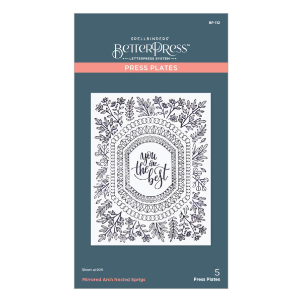 Spellbinders Mirrored Arch Nested Sprigs Press Plate From the Mirrored Arch Collection