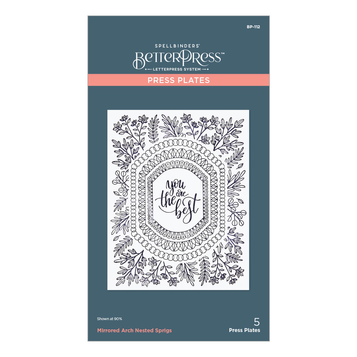 Spellbinders Mirrored Arch Nested Sprigs Press Plate From the Mirrored Arch Collection