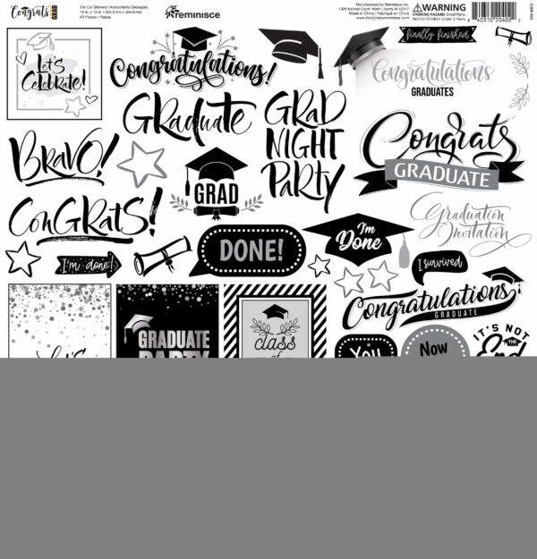 REMINISCE CONGRATS GRAD 12X12 STICKER