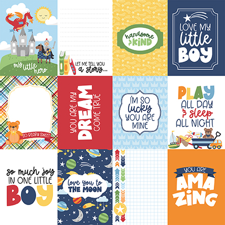 Echo Park My Little Boy 12X12 3X4 Journaling Cards