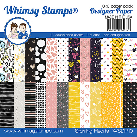 Whimsy Paper 6X6 Starring Hearts Whimsy Paper 6X6 Starring Hearts