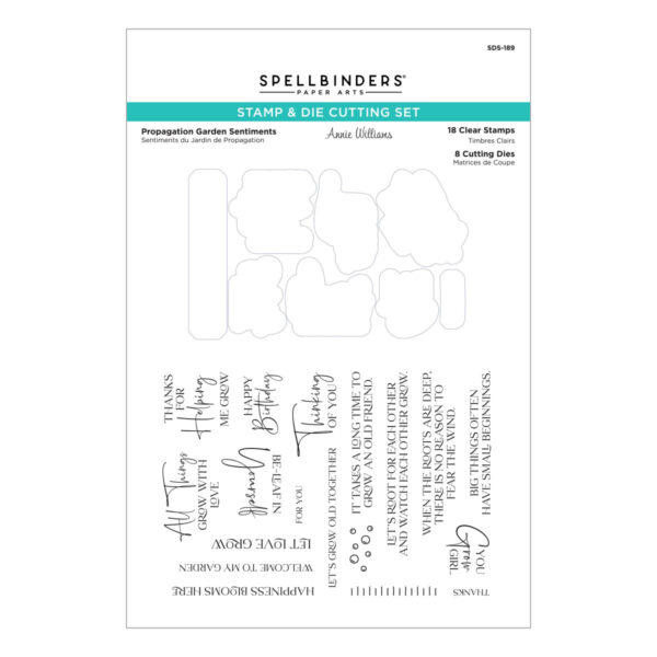 SPELLBINDERS DIES/STAMPS PROPAGATION GARDEN SENTIMENTS