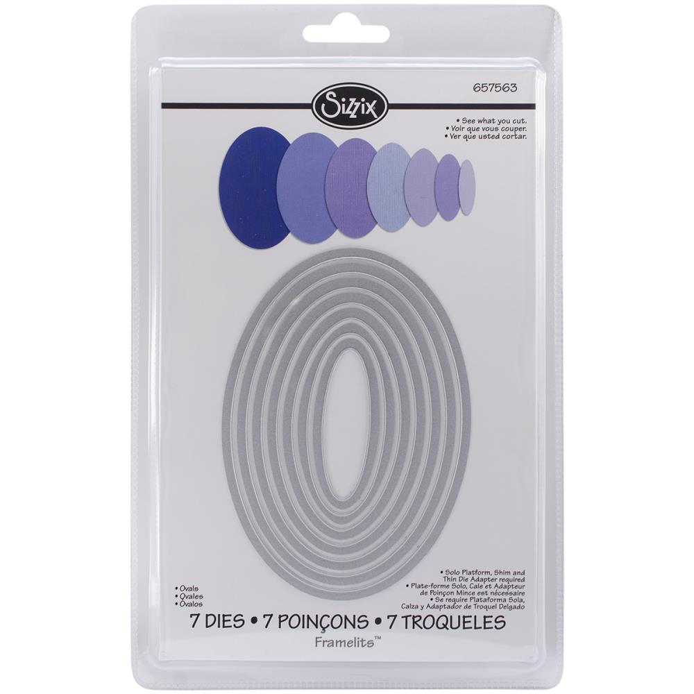 SIZZIX FRAMELITS OVALS 7PK