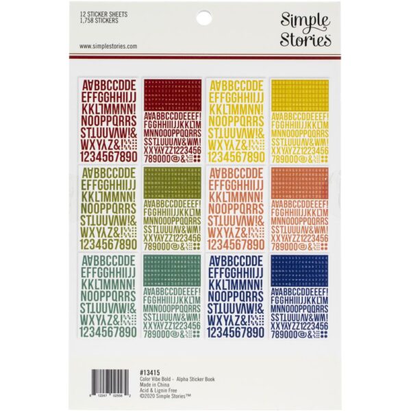 SIMPLE STORIES COLOR VIBE ALPHABET BOOK BOLDS
