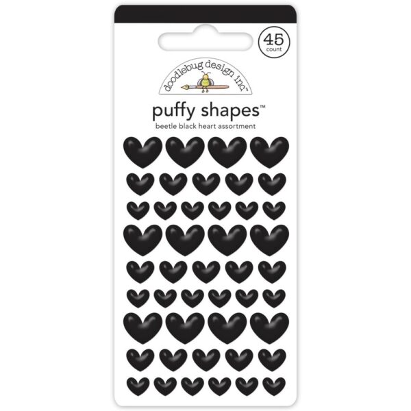 DOODLEBUG PUFFY SHAPES HEART BEETLE BLACK