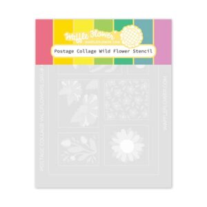 WAFFLE FLOWER STENCIL POSTAGE COLLAGE WILD FLOWER
