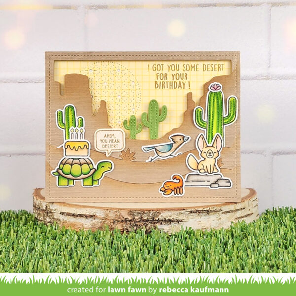 Lawn Fawn Die Desert Canyon Backdrop