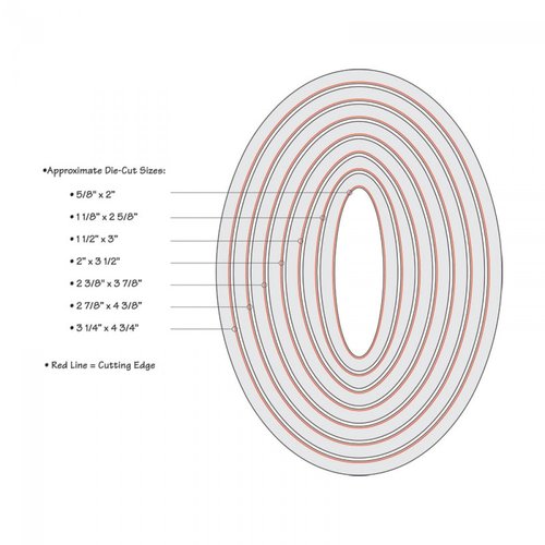 SIZZIX FRAMELITS OVALS 7PK