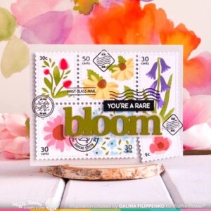 WAFFLE FLOWER STENCIL POSTAGE COLLAGE WILD FLOWER