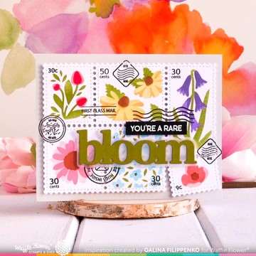 WAFFLE FLOWER STENCIL POSTAGE COLLAGE WILD FLOWER