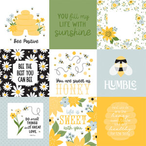 Echo Park Happy As Can Bee 12X12 4X4 Journaling Cards