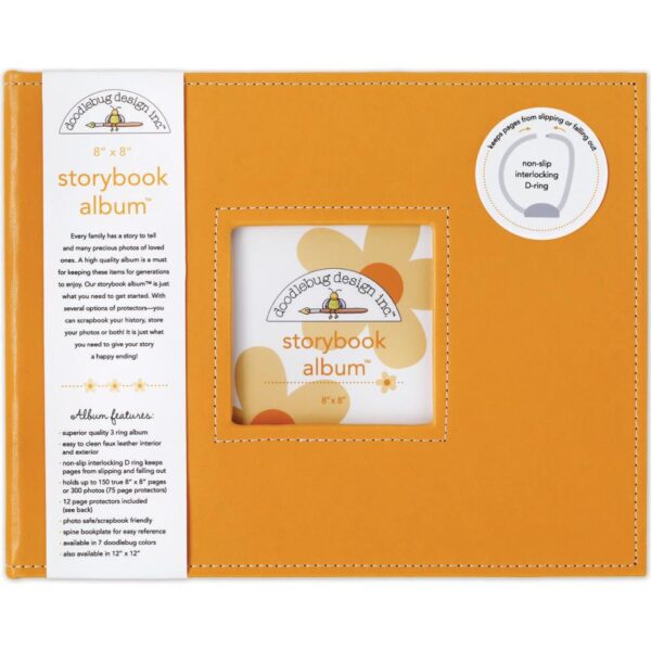 DOODLEBUG 8X8 ALBUM TANGERINE DOODLEBUG 8X8 ALBUM TANGERINE