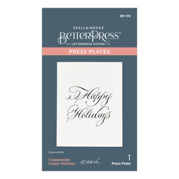 Spellbinders Copperplate Happy Holidays Press Plate From the Copperplate Holiday Sentiments Collection By Paul Antonio Spellbinders Copperplate Happy Holidays Press Plate From the Copperplate Holiday Sentiments Collection By Paul Antonio