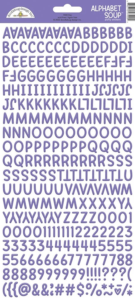 DOODLEBUG ALPHABET SOUP PUFFY LILAC