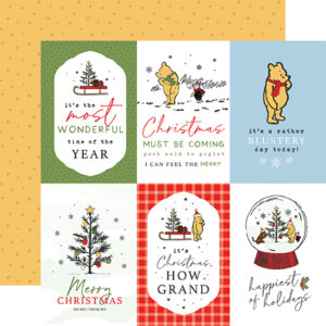 Echo Park Winnie the Pooh Christmasmas 12X12 4X6 Journaling Cards