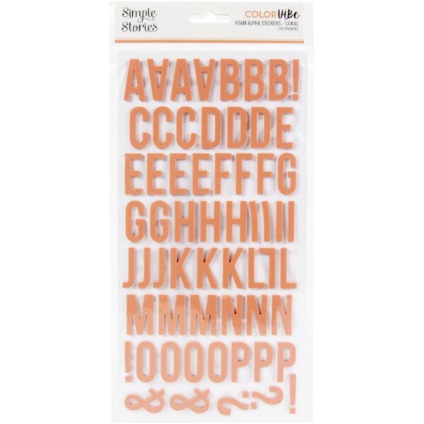SIMPLE STORIES COLOR VIBE FOAM STICKER CORAL SIMPLE STORIES COLOR VIBE FOAM STICKER CORAL