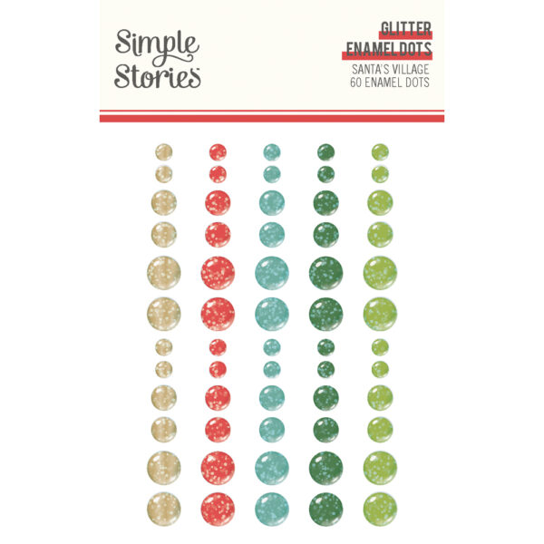 Simple Stories Santa’s Village Glitter Enamel Dots Simple Stories Santa's Village Glitter Enamel Dots
