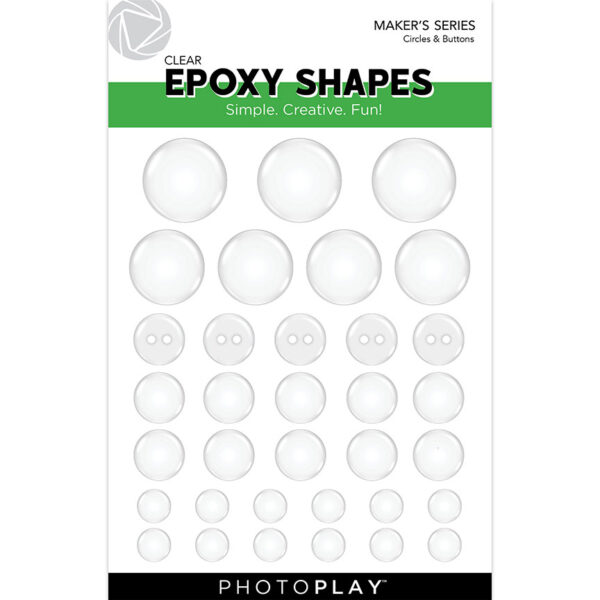 Photo Play Clear Epoxy Shapes Circles & Buttons Without Die Photo Play Clear Epoxy Shapes Circles & Buttons Without Die