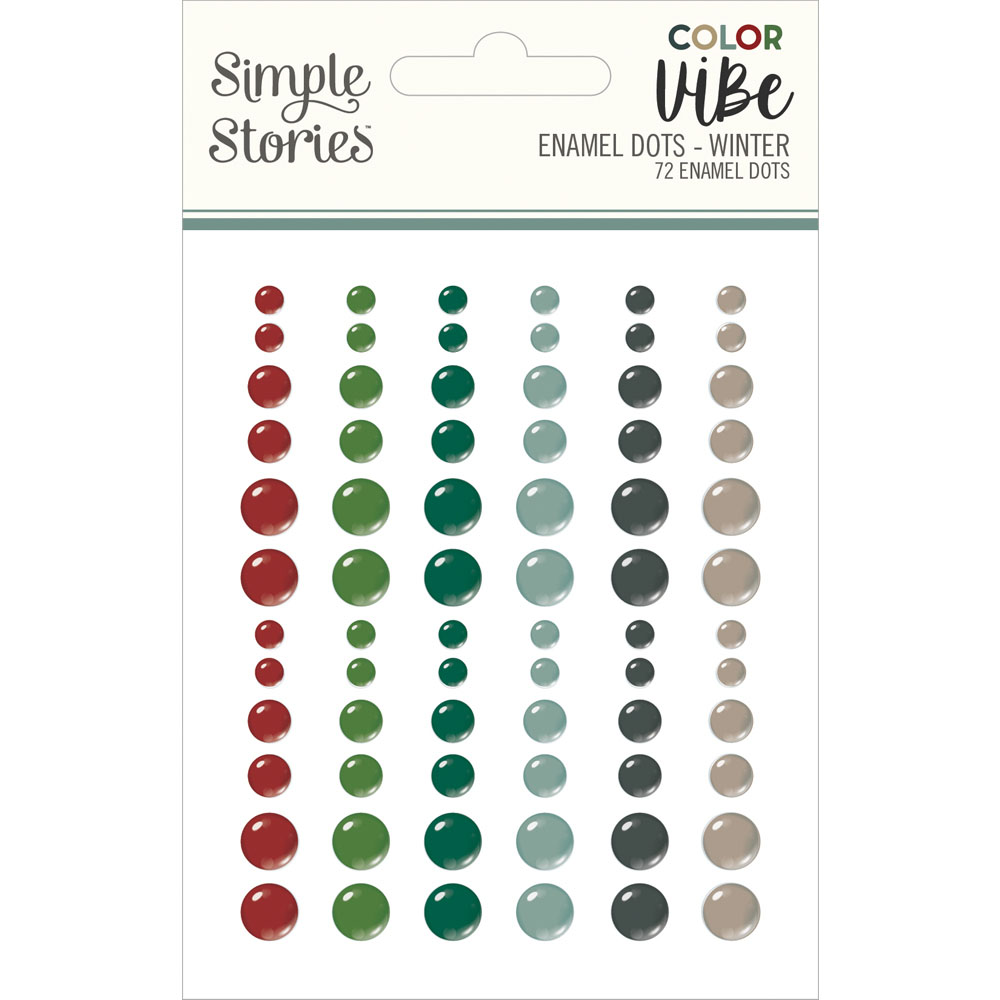 SIMPLE STORIES COLOR VIBE ENAMEL DOTS WINTER