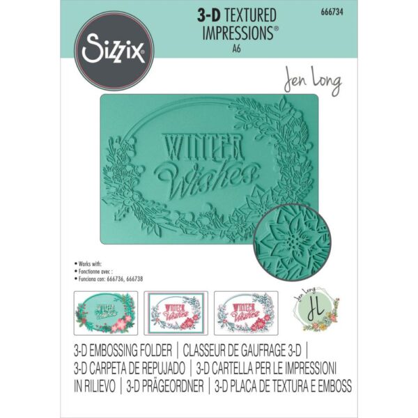 Sizzix 3-D Textured Impressions Embossing Folder -Winter Wishes By Jen Long Sizzix 3-D Textured Impressions Embossing Folder -Winter Wishes By Jen Long