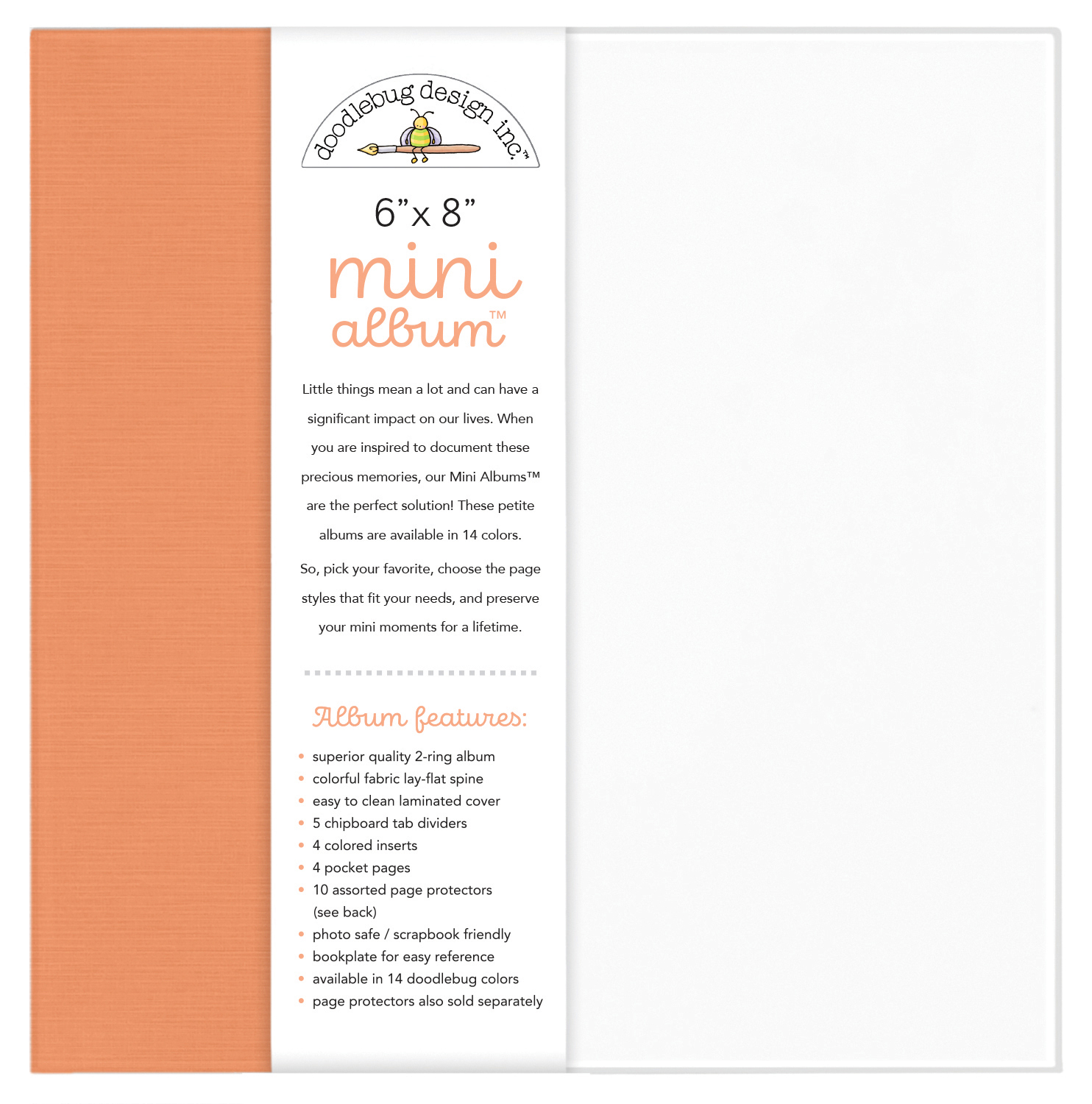 Doodlebug 6X8 Mini Album Coral