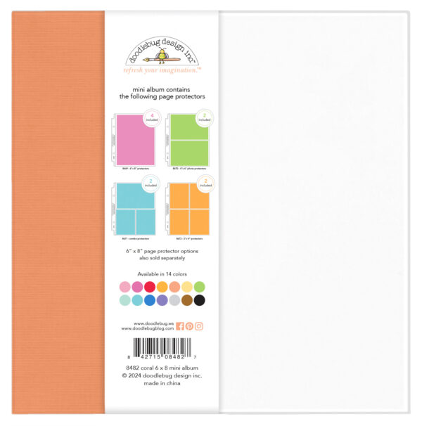 Doodlebug 6X8 Mini Album Coral